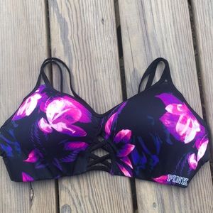 Pink/ Victoria secret cross over sports bra
